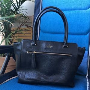 Kate Spade New York Black Pebbled Leather Large Tote